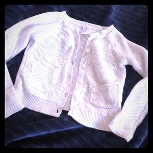 Cottagecore White Cotton Cardigan Girls Size‎ 5